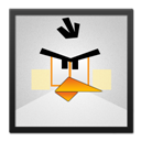 White Angry Bird Black Frame icon